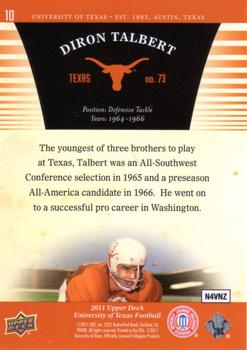 2011 Upper Deck University of Texas #10 Diron Talbert Back
