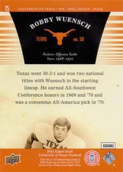 2011 Upper Deck University of Texas #15 Bobby Wuensch Back