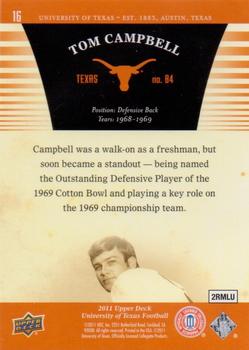 2011 Upper Deck University of Texas #16 Tom Campbell Back