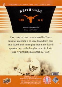 2011 Upper Deck University of Texas #51 Keith Cash Back