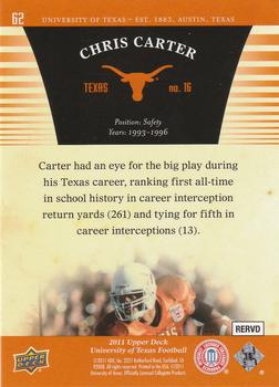 2011 Upper Deck University of Texas #62 Chris Carter Back