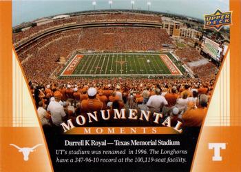 2011 Upper Deck University of Texas #100 Darrell Royal Stadium Front