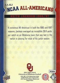 2011 Upper Deck University of Oklahoma - All-Americans #AA-KJ Keith Jackson Back