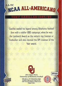 2011 Upper Deck University of Oklahoma - All-Americans #AA-TC Tony Casillas Back