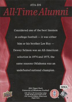 2011 Upper Deck University of Oklahoma - All-Time Alumni #ATA-DS Dewey Selmon Back