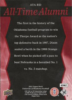 2011 Upper Deck University of Oklahoma - All-Time Alumni #ATA-RD Rickey Dixon Back