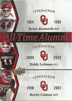 2011 Upper Deck University of Oklahoma - All-Time Alumni Trios #ATAT-BLC Brian Bosworth / Teddy Lehman / Rocky Calmus Front