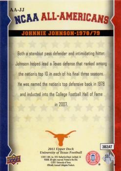 2011 Upper Deck University of Texas - All-Americans #AA-JJ Johnnie Johnson Back