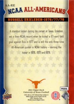 2011 Upper Deck University of Texas - All-Americans #AA-RE Russell Erxleben Back
