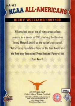 2011 Upper Deck University of Texas - All-Americans #AA-WI Ricky Williams Back