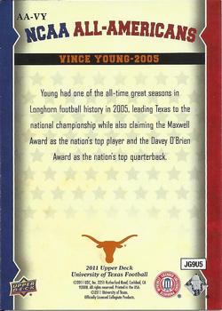 2011 Upper Deck University of Texas - All-Americans #AA-VY Vince Young Back