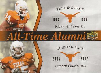 2011 Upper Deck University of Texas - All-Time Alumni Duos #ATAD-WC Ricky Williams / Jamaal Charles Front