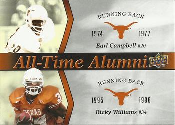 2011 Upper Deck University of Texas - All-Time Alumni Duos #ATAD-CW Earl Campbell / Ricky Williams Front