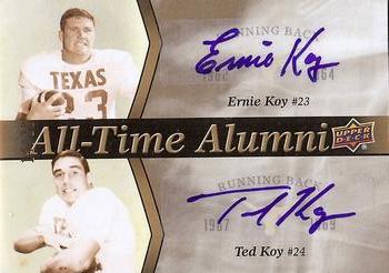 2011 Upper Deck University of Texas - All-Time Alumni Duos Autographs #ATAD-KK Ted Koy / Ernie Koy Front