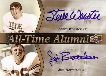 2011 Upper Deck University of Texas - All-Time Alumni Duos Autographs #ATAD-WB Steve Worster / Jim Bertelsen Front