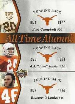 2011 Upper Deck University of Texas - All-Time Alumni Trios #ATAT-CJL Earl Campbell / A.J. 