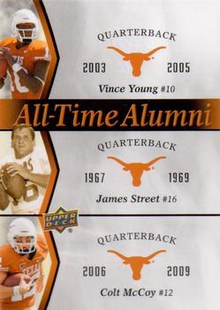 2011 Upper Deck University of Texas - All-Time Alumni Trios #ATAT-YSM James Street / Colt McCoy / Vince Young Front