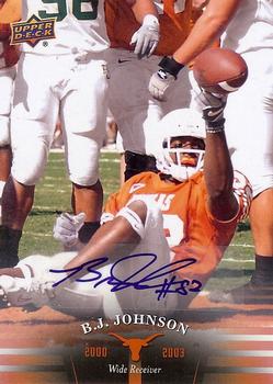 2011 Upper Deck University of Texas - Autographs #72 B.J. Johnson Front