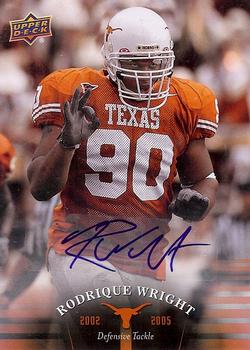 2011 Upper Deck University of Texas - Autographs #75 Rodrique Wright Front