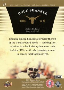 2011 Upper Deck University of Texas - Gold #42 Doug Shankle Back