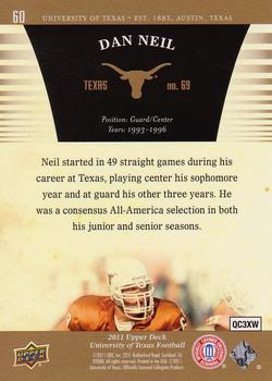 2011 Upper Deck University of Texas - Gold #60 Dan Neil Back