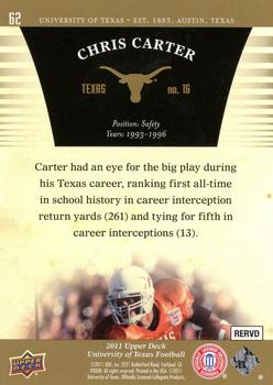 2011 Upper Deck University of Texas - Gold #62 Chris Carter Back