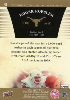2011 Upper Deck University of Texas - Gold #68 Roger Roesler Back