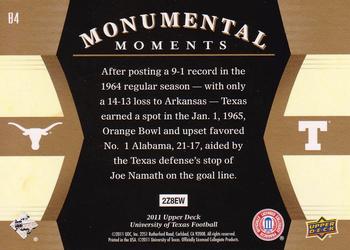 2011 Upper Deck University of Texas - Gold #84 Ernie Koy Back