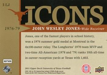 2011 Upper Deck University of Texas - Icons #I-LJ John Wesley Jones Back