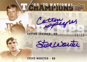2011 Upper Deck University of Texas - National Champions Duos Autographs #NCD-SW Cotton Speyrer / Steve Worster Front