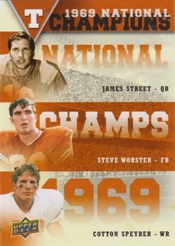 2011 Upper Deck University of Texas - National Champions Trios #NCT-SWS James Street / Cotton Speyrer / Steve Worster Front