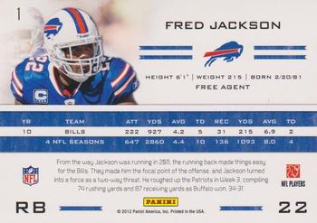 2011 Panini Totally Certified #1 Fred Jackson Back