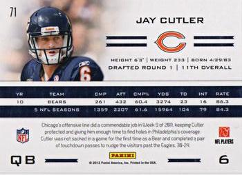 2011 Panini Totally Certified #71 Jay Cutler Back