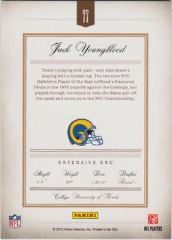 2011 Panini Prime Signatures #77 Jack Youngblood Back