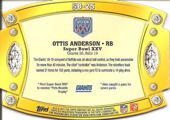 2011 Topps - Super Bowl Legends Giveaway Die Cut #SB-25 Ottis Anderson Back