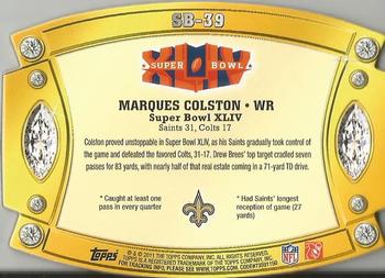 2011 Topps - Super Bowl Legends Giveaway Die Cut #SB-39 Marques Colston Back