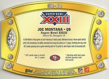 2011 Topps - Super Bowl Legends Giveaway Die Cut #SB-62 Joe Montana Back
