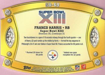 2011 Topps - Super Bowl Legends Giveaway Die Cut #SB-69 Franco Harris Back