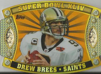 2011 Topps - Super Bowl Legends Giveaway Die Cut Gold #SB-9 Drew Brees Front