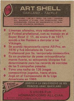 1977 Topps Mexican #270 Art Shell Back
