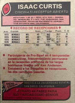 1977 Topps Mexican #10 Isaac Curtis Back