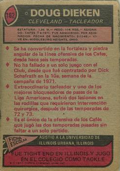 1977 Topps Mexican #162 Doug Dieken Back