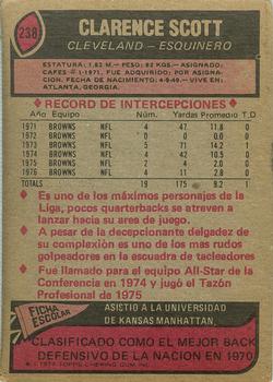 1977 Topps Mexican #238 Clarence Scott Back