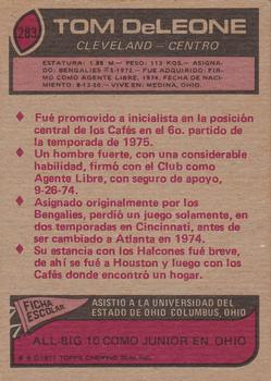 1977 Topps Mexican #283 Tom DeLeone Back