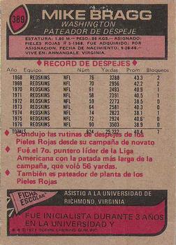 1977 Topps Mexican #389 Mike Bragg Back