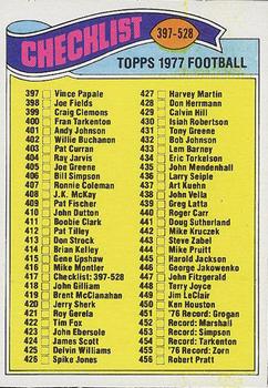 1977 Topps Mexican #417 Checklist 397-528 Front