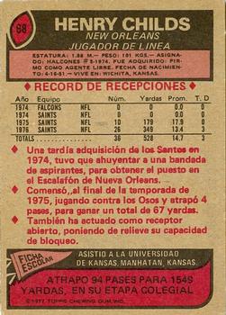 1977 Topps Mexican #68 Henry Childs Back