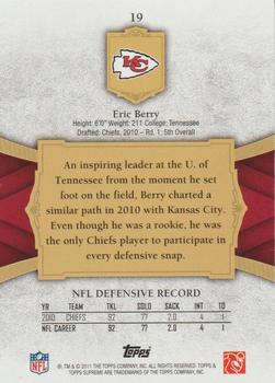 2011 Topps Supreme - Red #19 Eric Berry Back
