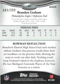 2010 Bowman Sterling - Refractors #34 Brandon Graham  Back