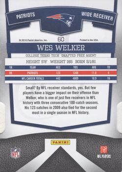 2010 Donruss Elite - Aspirations #60 Wes Welker Back